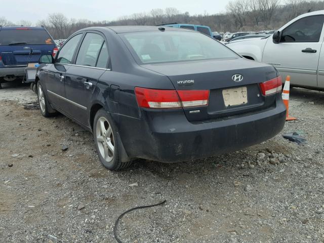 5NPEU46C98H348011 - 2008 HYUNDAI SONATA SE BLACK photo 3