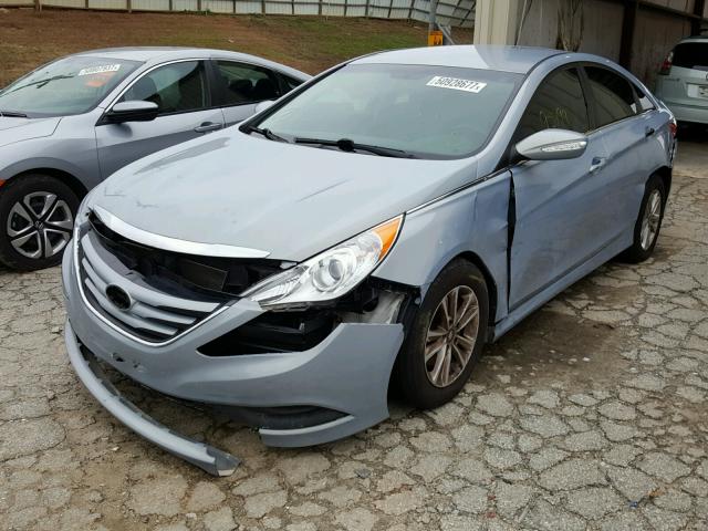 5NPEB4AC1EH822087 - 2014 HYUNDAI SONATA GLS BLUE photo 2