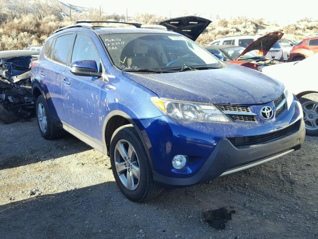 2T3RFREV8FW374259 - 2015 TOYOTA RAV4 XLE BLUE photo 1