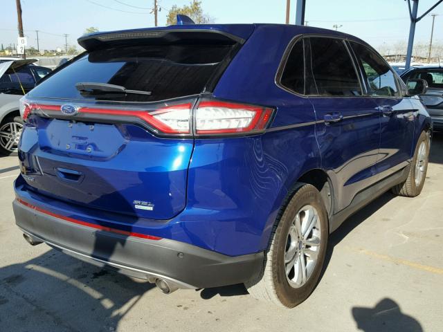 2FMTK3J97FBC04092 - 2015 FORD EDGE SEL BLUE photo 4