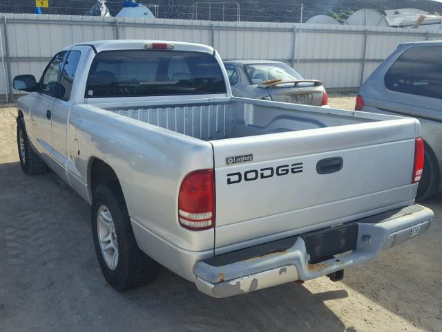 1B7GL22N31S183085 - 2001 DODGE DAKOTA SILVER photo 3