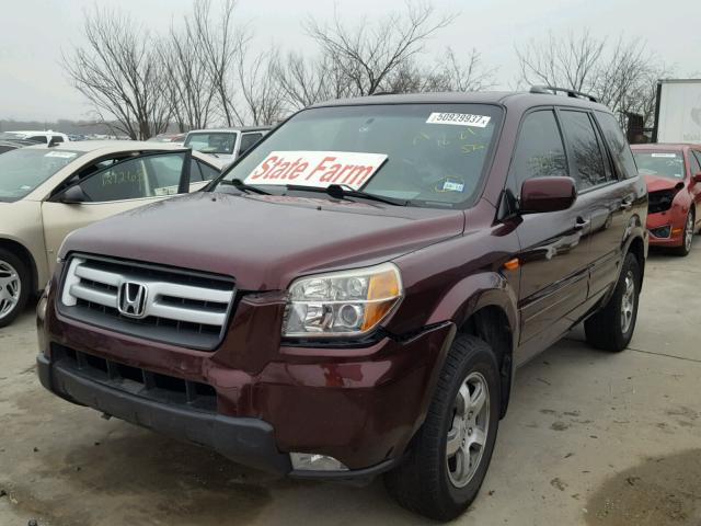 5FNYF286X7B004252 - 2007 HONDA PILOT EXL BURGUNDY photo 2