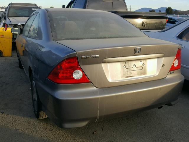 1HGEM219X5L009072 - 2005 HONDA CIVIC EX GRAY photo 3