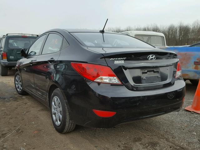 KMHCT4AE0CU073481 - 2012 HYUNDAI ACCENT GLS BLACK photo 3