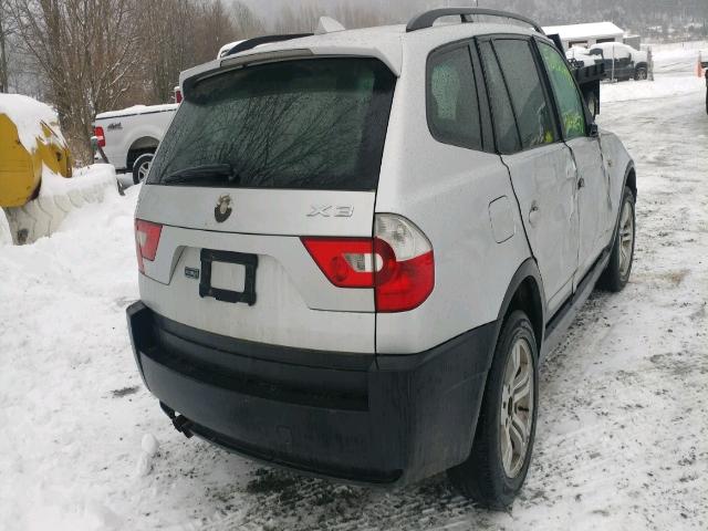 WBXPA93495WD14884 - 2005 BMW X3 3.0I SILVER photo 4