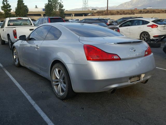 JNKCV64E78M122672 - 2008 INFINITI G37 BASE SILVER photo 3