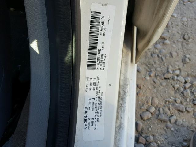 1B3LC46R88N242083 - 2008 DODGE AVENGER SE WHITE photo 10