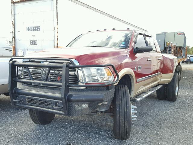 3D73Y4HL6AG146580 - 2010 DODGE RAM 3500 BURGUNDY photo 2