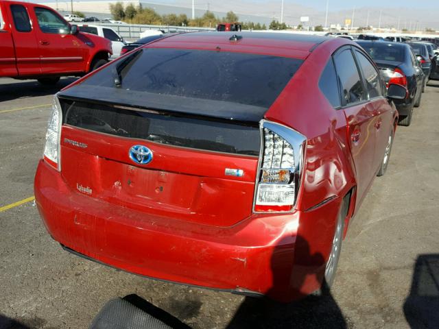 JTDKN3DU2A0169155 - 2010 TOYOTA PRIUS RED photo 4