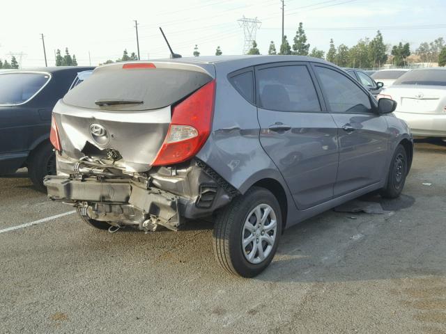 KMHCT5AE5EU176551 - 2014 HYUNDAI ACCENT GLS GRAY photo 4