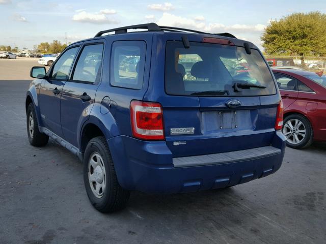 1FMCU02Z78KA92961 - 2008 FORD ESCAPE XLS BLUE photo 3