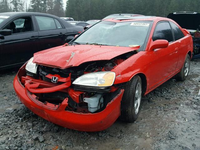 1HGEM22991L044596 - 2001 HONDA CIVIC SI RED photo 2