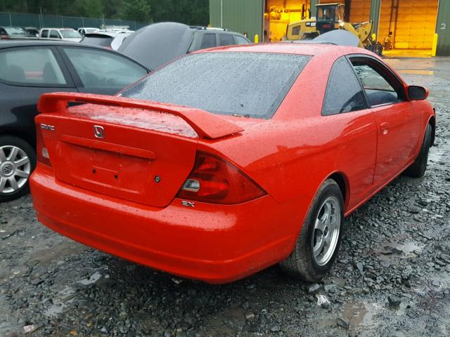 1HGEM22991L044596 - 2001 HONDA CIVIC SI RED photo 4