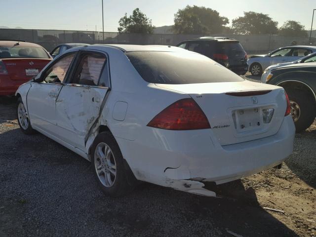 1HGCM56777A028726 - 2007 HONDA ACCORD EX WHITE photo 3