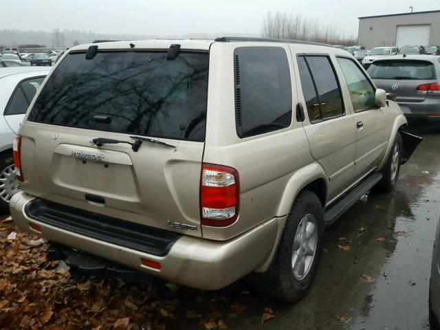 JN8DR09YX1W616596 - 2001 NISSAN PATHFINDER BEIGE photo 4