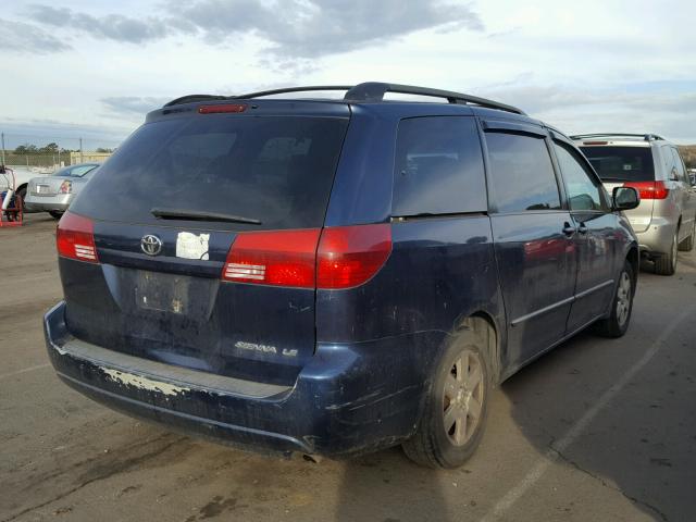 5TDZA23C55S256001 - 2005 TOYOTA SIENNA CE BLUE photo 4