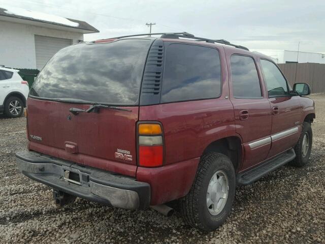 1GKEK13Z74J176175 - 2004 GMC YUKON RED photo 4