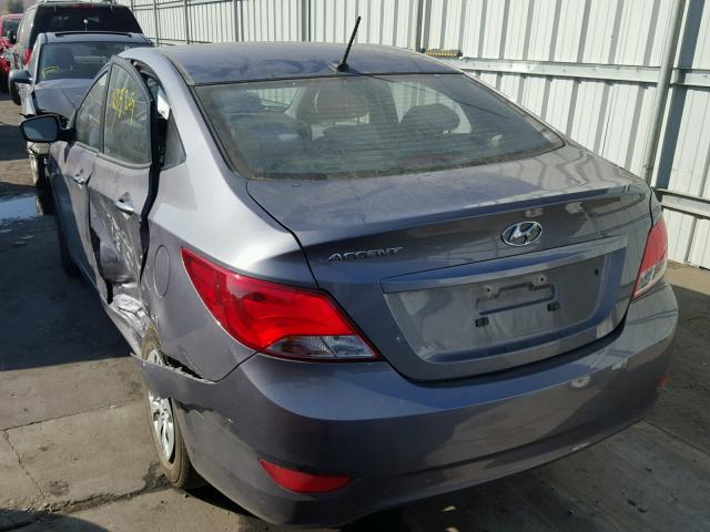 KMHCT4AE7GU102478 - 2016 HYUNDAI ACCENT SE GRAY photo 3