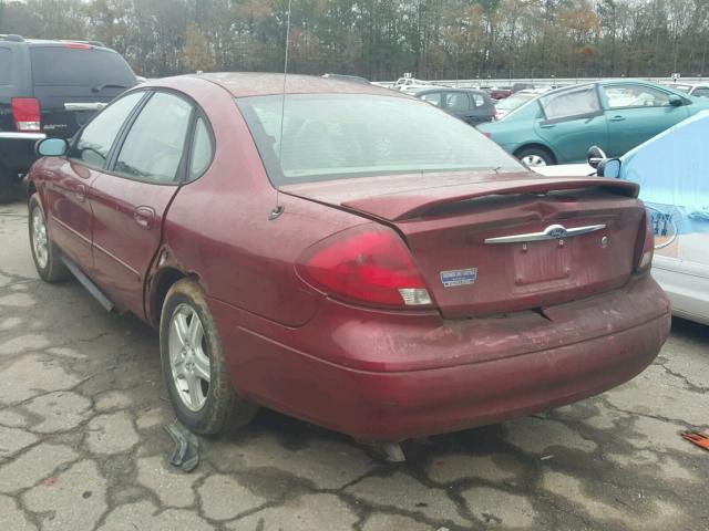 1FAHP56S82A113718 - 2002 FORD TAURUS SEL RED photo 3