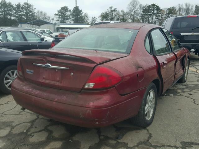 1FAHP56S82A113718 - 2002 FORD TAURUS SEL RED photo 4