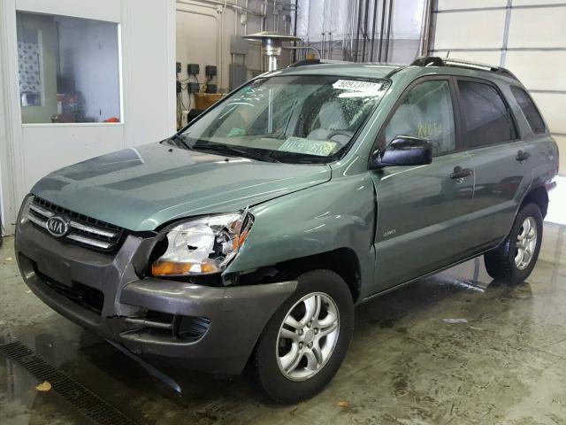 KNDJE723177352320 - 2007 KIA SPORTAGE E GREEN photo 2