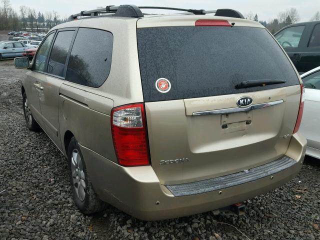 KNDMB233686194345 - 2008 KIA SEDONA EX GOLD photo 3