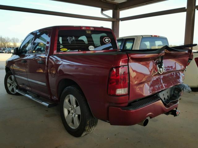 1C6RD6KT3CS141490 - 2012 DODGE RAM 1500 S BURGUNDY photo 3