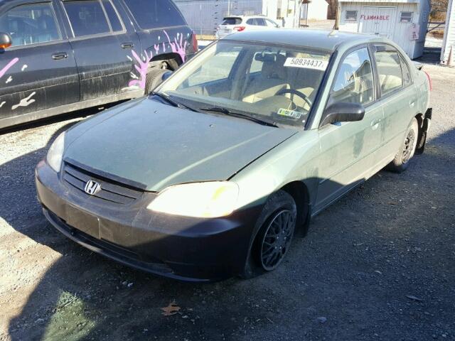 2HGES15563H516651 - 2003 HONDA CIVIC LX GREEN photo 2