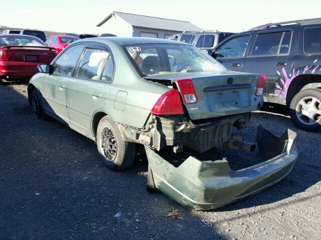 2HGES15563H516651 - 2003 HONDA CIVIC LX GREEN photo 3