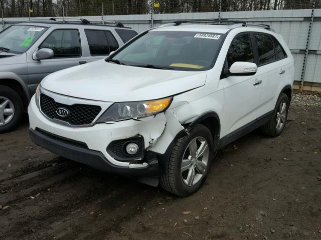 5XYKU3A29DG423271 - 2013 KIA SORENTO EX WHITE photo 2