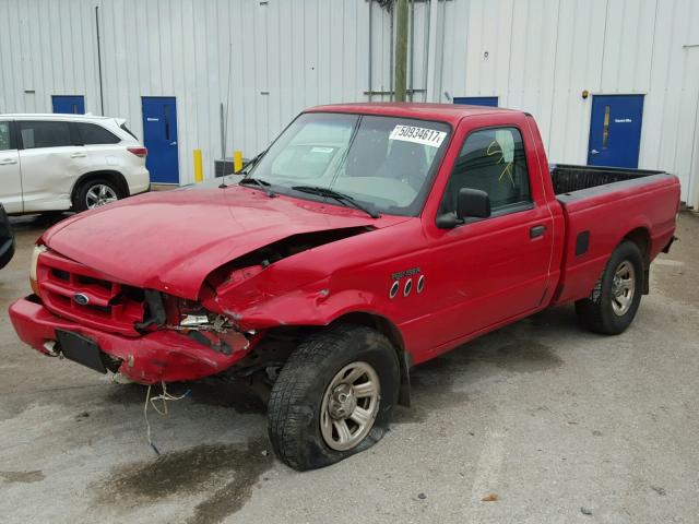 1FTYR10C6YPC12526 - 2000 FORD RANGER RED photo 2