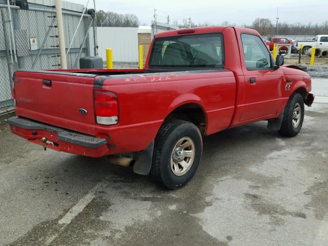 1FTYR10C6YPC12526 - 2000 FORD RANGER RED photo 4