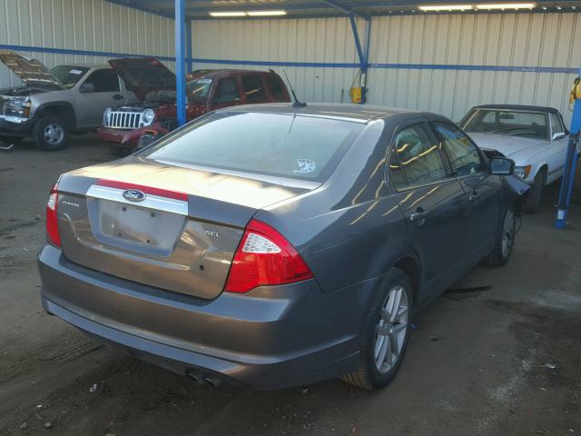 3FAHP0JA9CR344717 - 2012 FORD FUSION SEL GRAY photo 4