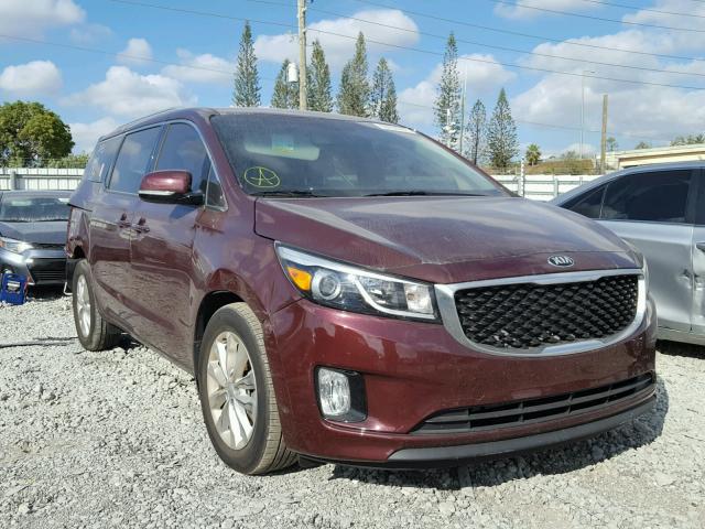 KNDMC5C17G6173693 - 2016 KIA SEDONA EX BURGUNDY photo 1