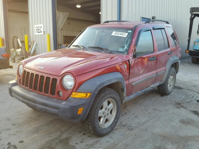 1J4GL48K37W702978 - 2007 JEEP LIBERTY SP RED photo 2