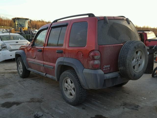 1J4GL48K37W702978 - 2007 JEEP LIBERTY SP RED photo 3