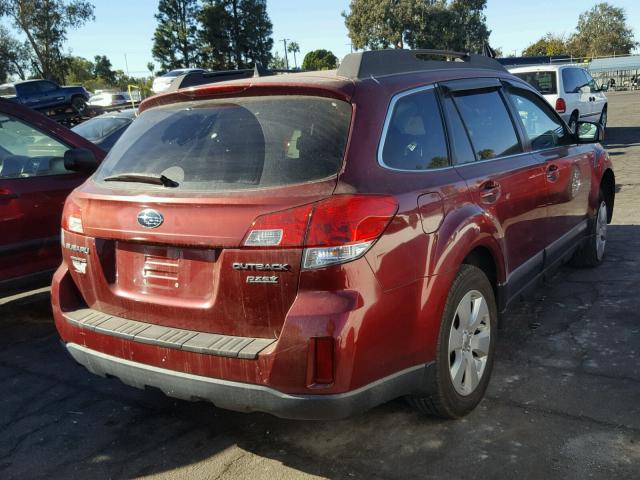 4S4BRBFCXC1254465 - 2012 SUBARU OUTBACK 2. RED photo 4