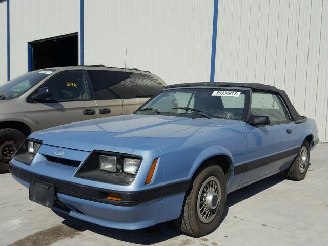 1FABP2730FF217785 - 1985 FORD MUSTANG LX BLUE photo 2