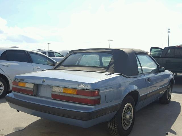 1FABP2730FF217785 - 1985 FORD MUSTANG LX BLUE photo 4