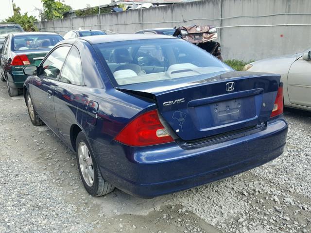 1HGEM229X1L060743 - 2001 HONDA CIVIC SI BLUE photo 3