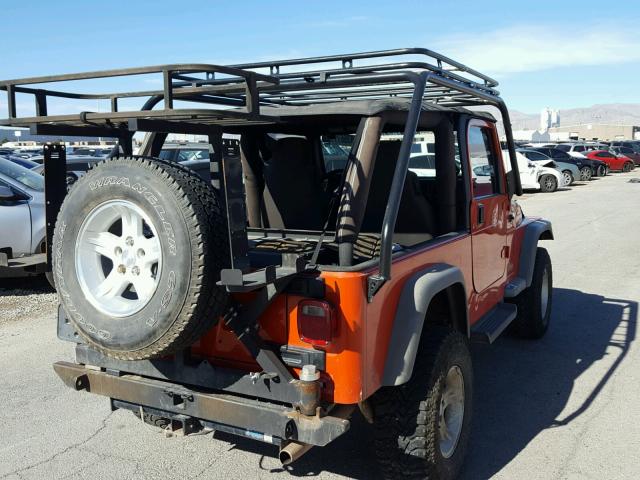 1J4FA44S25P343167 - 2005 JEEP WRANGLER / ORANGE photo 4