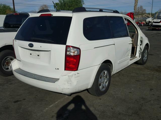 KNDMB233X96279089 - 2009 KIA SEDONA EX WHITE photo 4