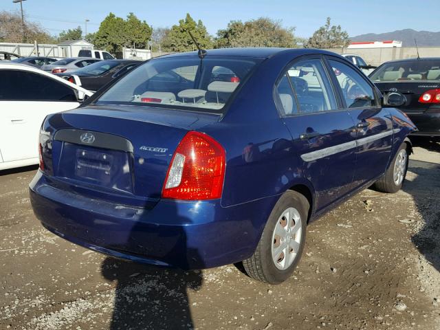 KMHCM46C09U299985 - 2009 HYUNDAI ACCENT GLS BLUE photo 4