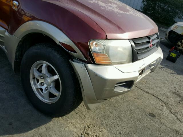 JA4MW31R11J007771 - 2001 MITSUBISHI MONTERO XL RED photo 9