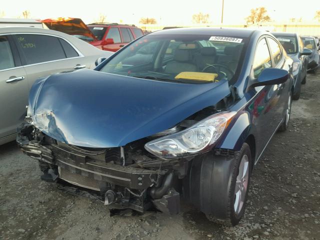 KMHDH4AE6DU988889 - 2013 HYUNDAI ELANTRA GL BLUE photo 2