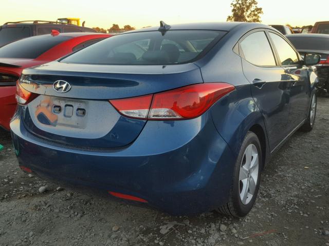 KMHDH4AE6DU988889 - 2013 HYUNDAI ELANTRA GL BLUE photo 4