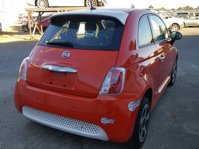 3C3CFFGE2FT561588 - 2015 FIAT 500 ELECTR ORANGE photo 4