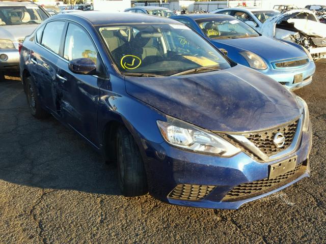 3N1AB7AP0HY326386 - 2017 NISSAN SENTRA S BLUE photo 1