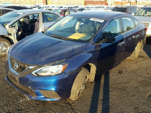 3N1AB7AP0HY326386 - 2017 NISSAN SENTRA S BLUE photo 2