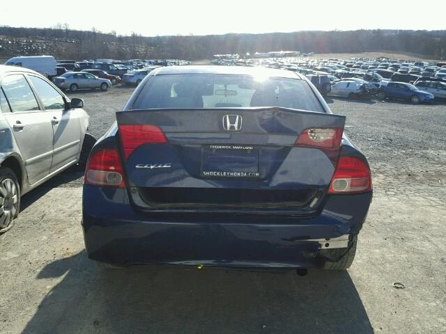 1HGFA15818L002654 - 2008 HONDA CIVIC EX BLUE photo 9